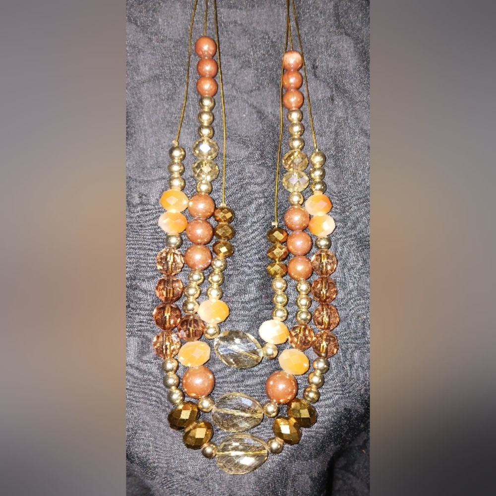 Jules B multi strand glass & Crystal bead necklace